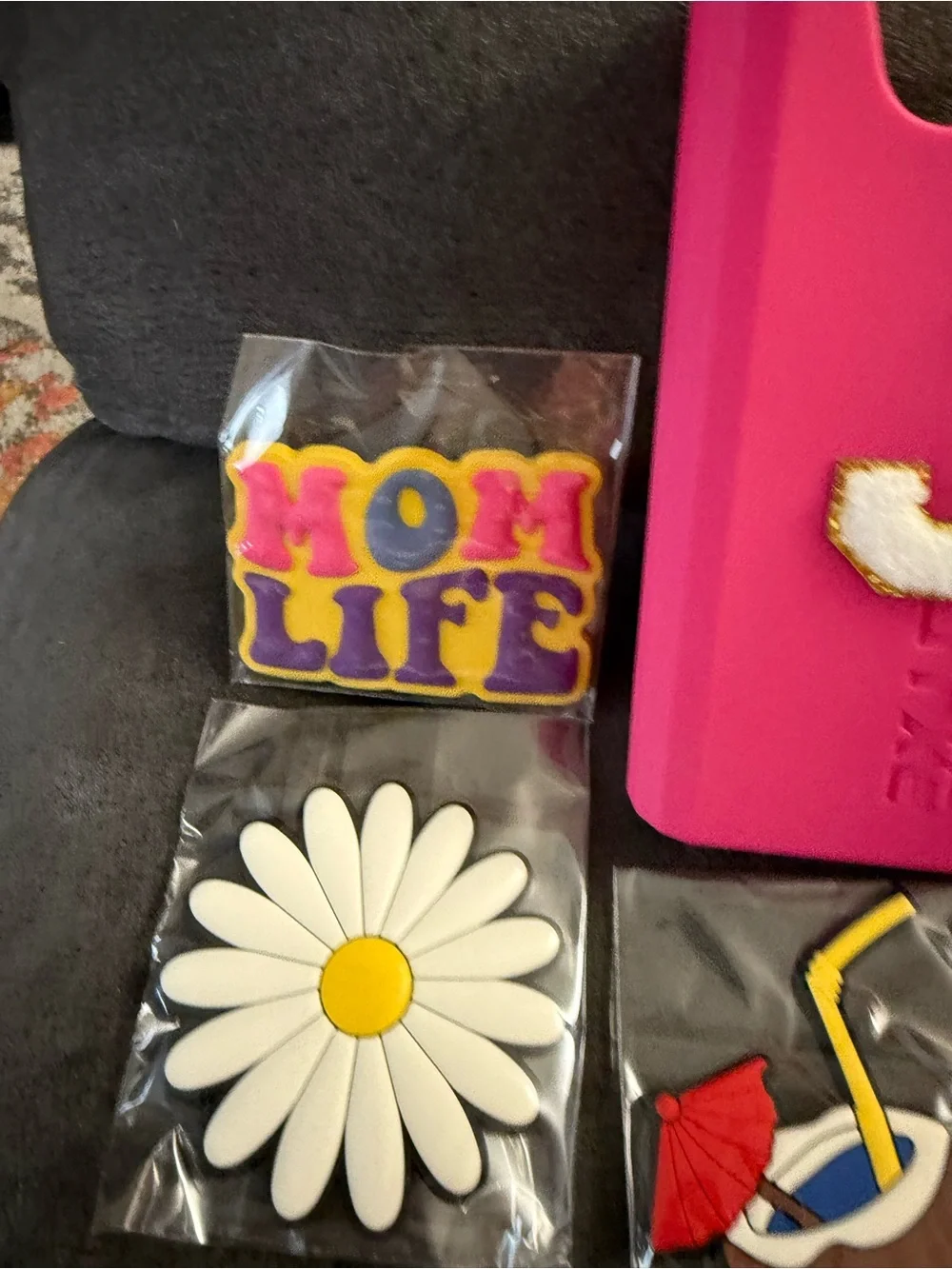 Silicone Phone Holder Insert in Pink for Tote & Beach Bags